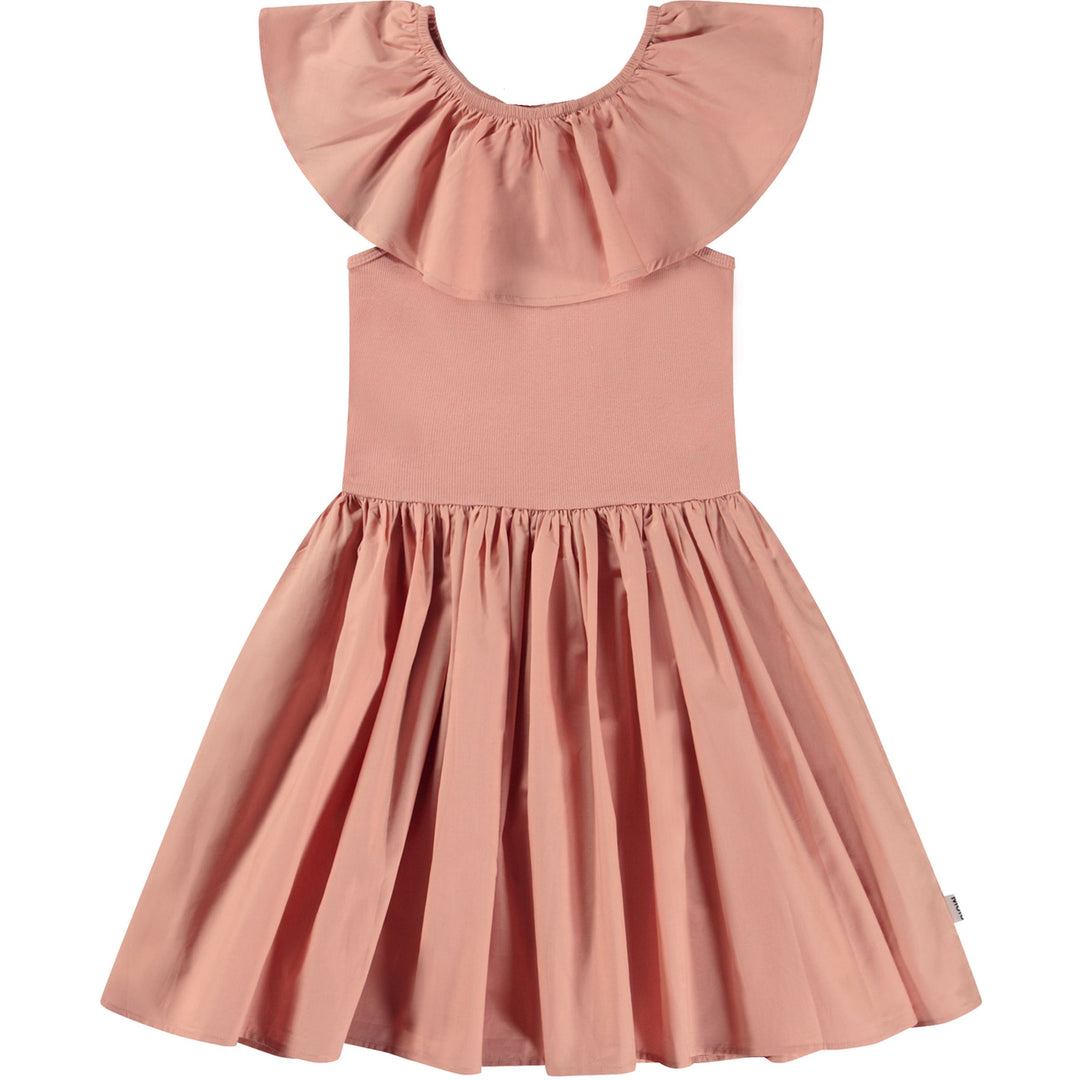 molo-Pink Organic Cotton Ruffle Dress-2w23e105-8710