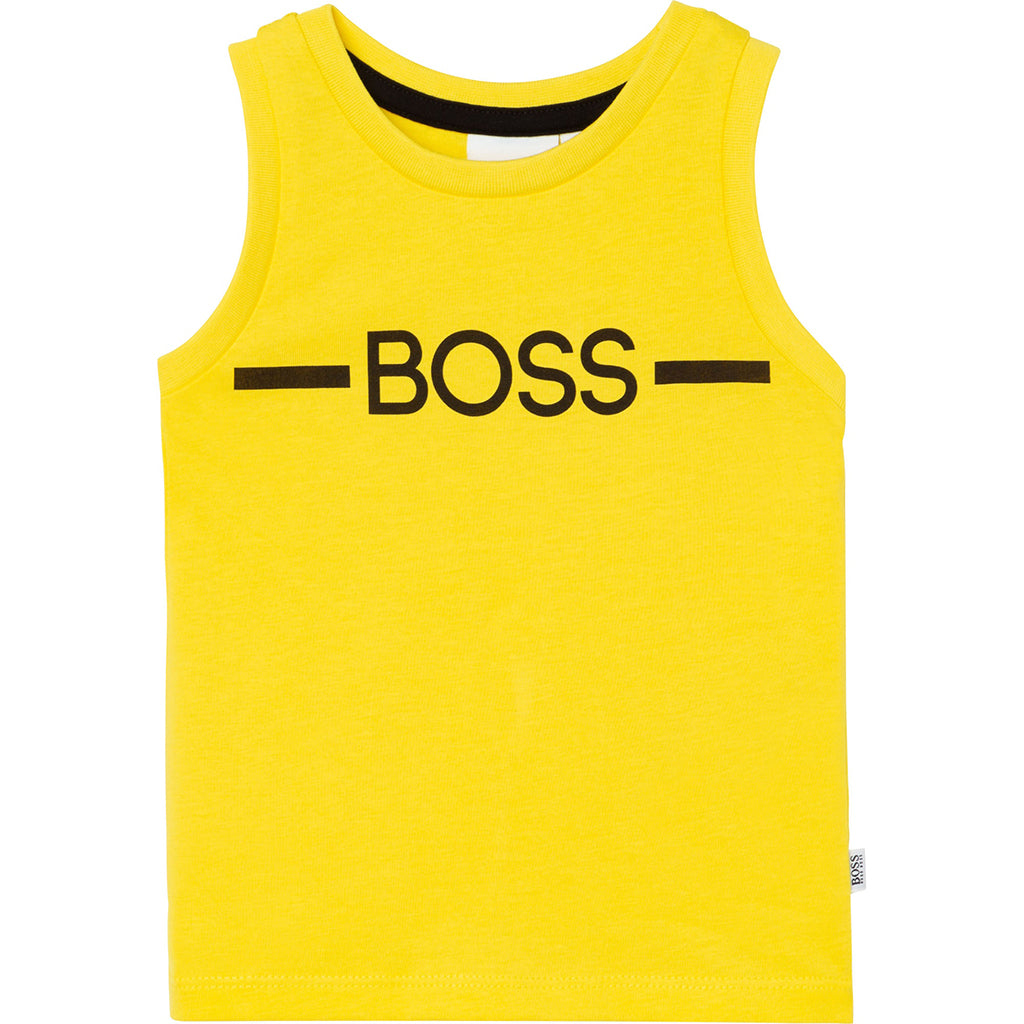boss-Yellow Logo Tank Top-j05830-553