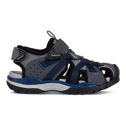 geox-Gray & Navy Sandals-j920rb-0ce14-c0739-dk-Boy