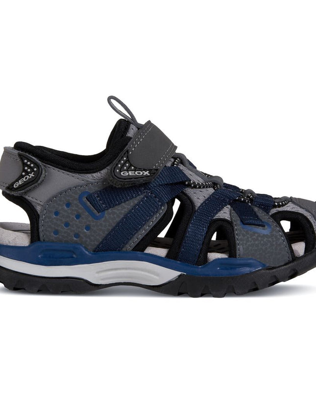 geox-Gray & Navy Sandals-j920rb-0ce14-c0739-dk-Boy