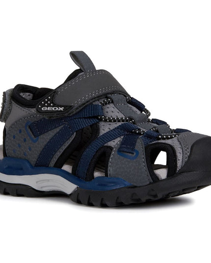 geox-Gray & Navy Sandals-j920rb-0ce14-c0739-dk-Boy
