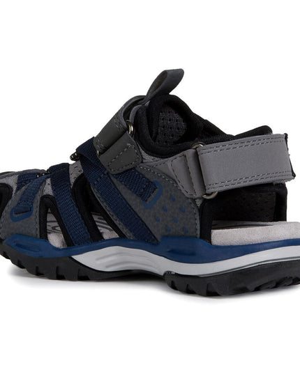 geox-Gray & Navy Sandals-j920rb-0ce14-c0739-dk-Boy