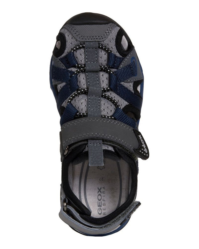 geox-Gray & Navy Sandals-j920rb-0ce14-c0739-dk-Boy