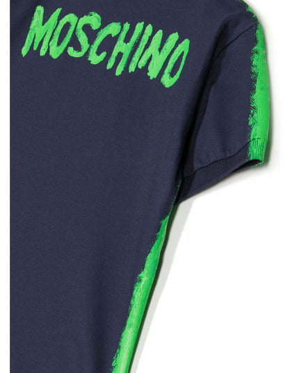 moschino-Navy Blue Logo Polo-hom03y-lfa03-40016