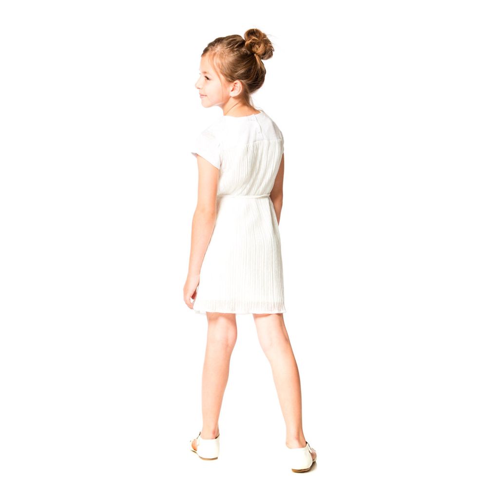 Deux Par Deux White Pleated Dress-Dresses-Deux Par Deux-kids atelier