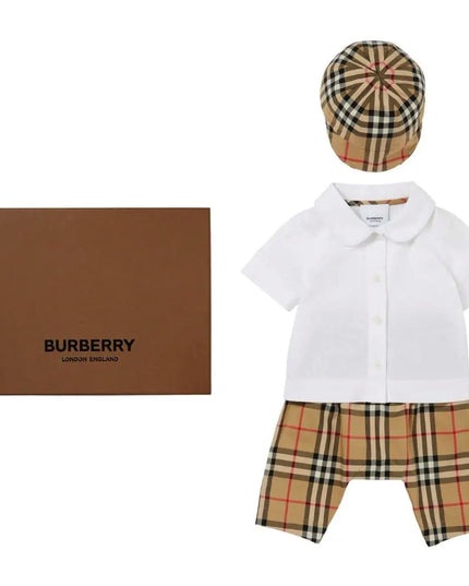 burberry-8070272-Beige Vintage Check Trouser Set-116036-a7028