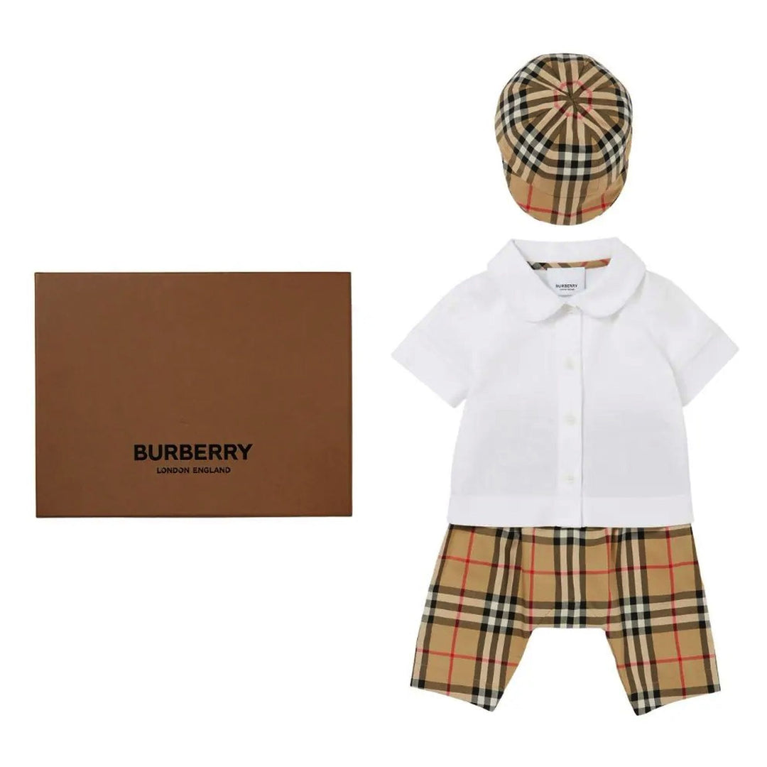 burberry-8070272-Beige Vintage Check Trouser Set-116036-a7028