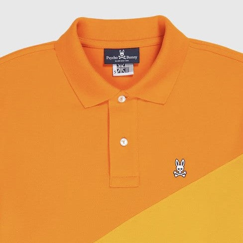 psycho-bunny-b0k403w1pc-822-Orange Biscayne Printed Fashion Polo