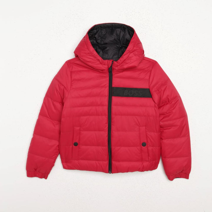 boss-Red & Black Reversible Hooded Puffer Jacket-j26487-99c