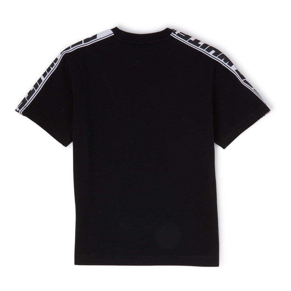 off-white-ogaa008c99jer0011010-Black Logo Stripes T-Shirt