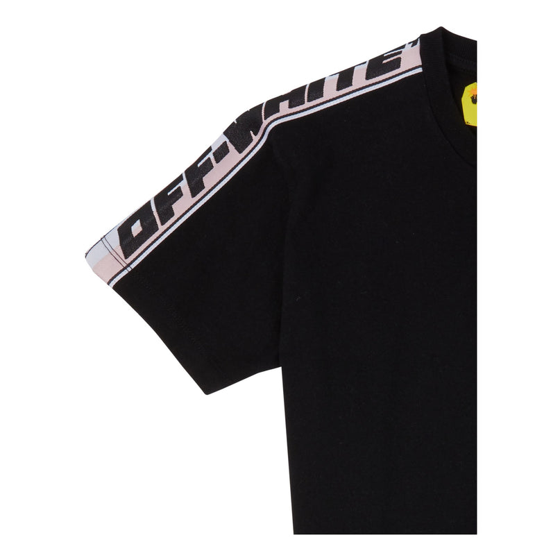 off-white-ogaa008c99jer0011010-Black Logo Stripes T-Shirt