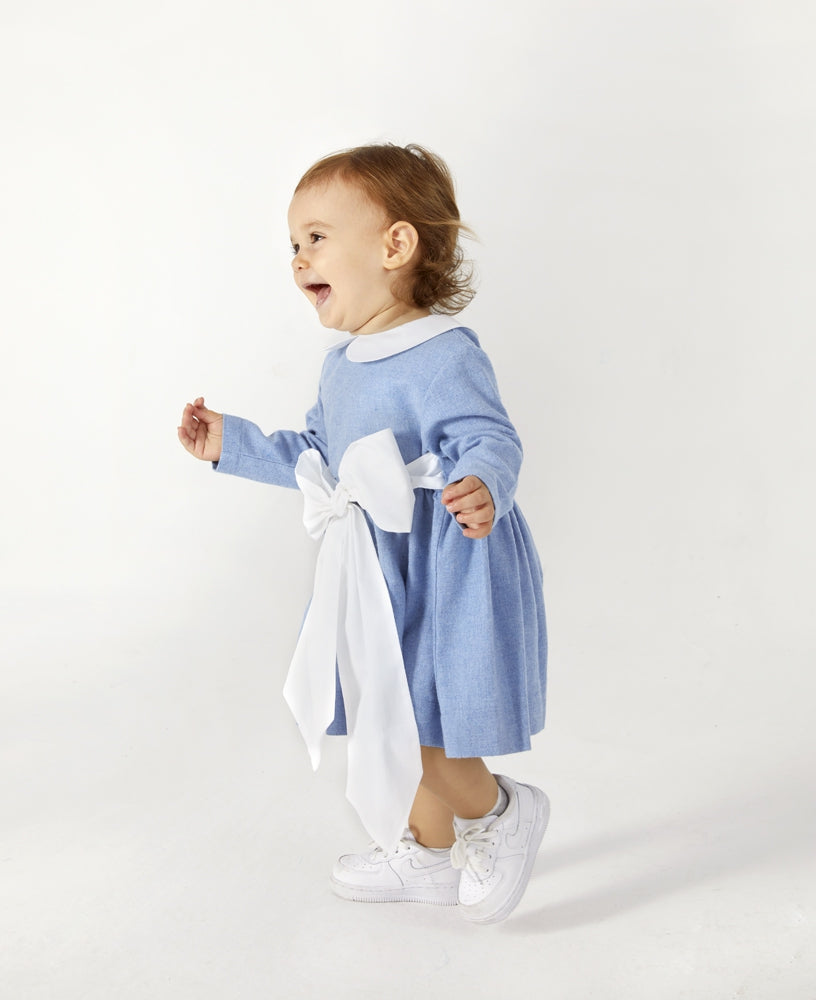 Blue Ribbon Dress 3Y-4Y / Blue by Kids Atelier