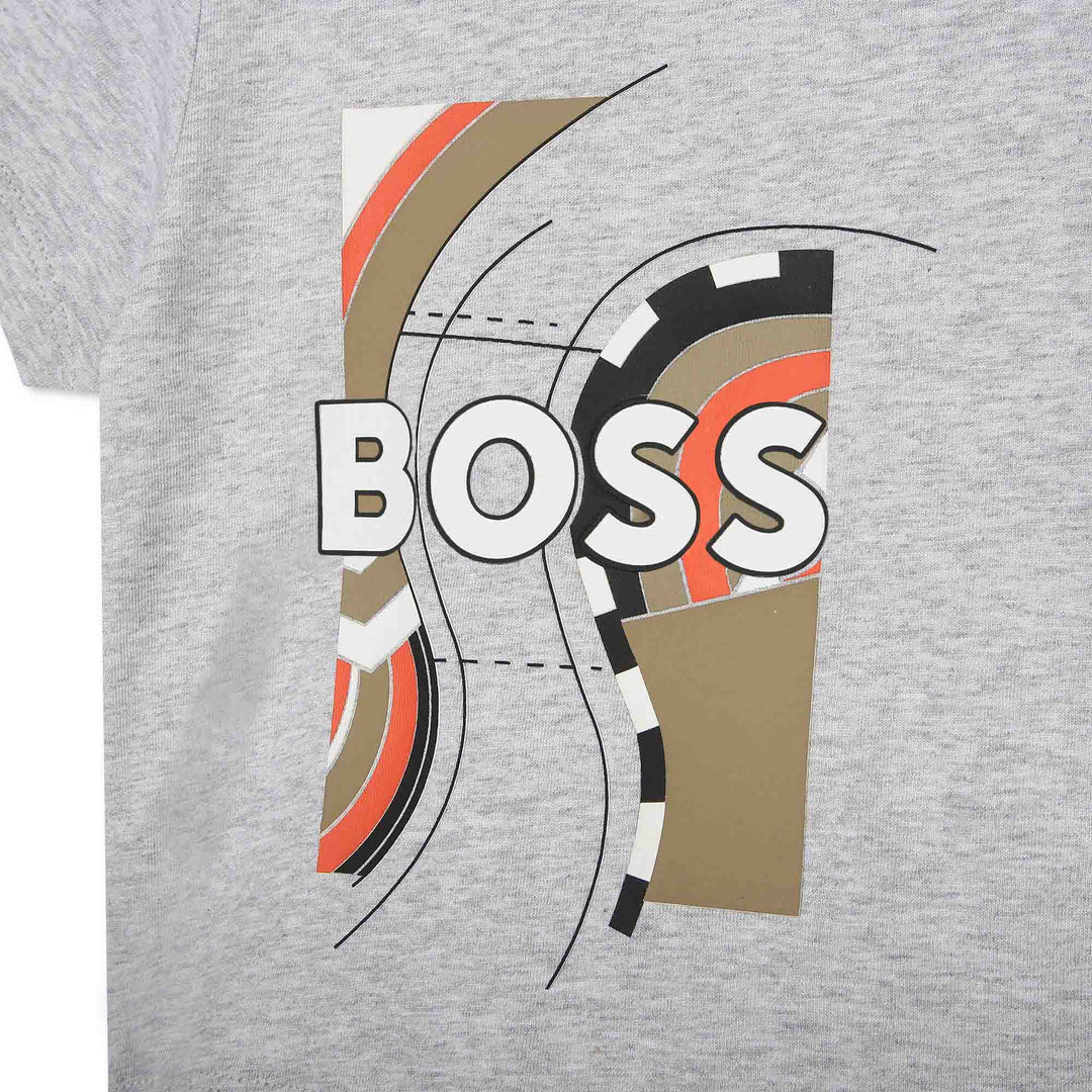 boss-j05a25-a32-Gray Logo T-Shirt