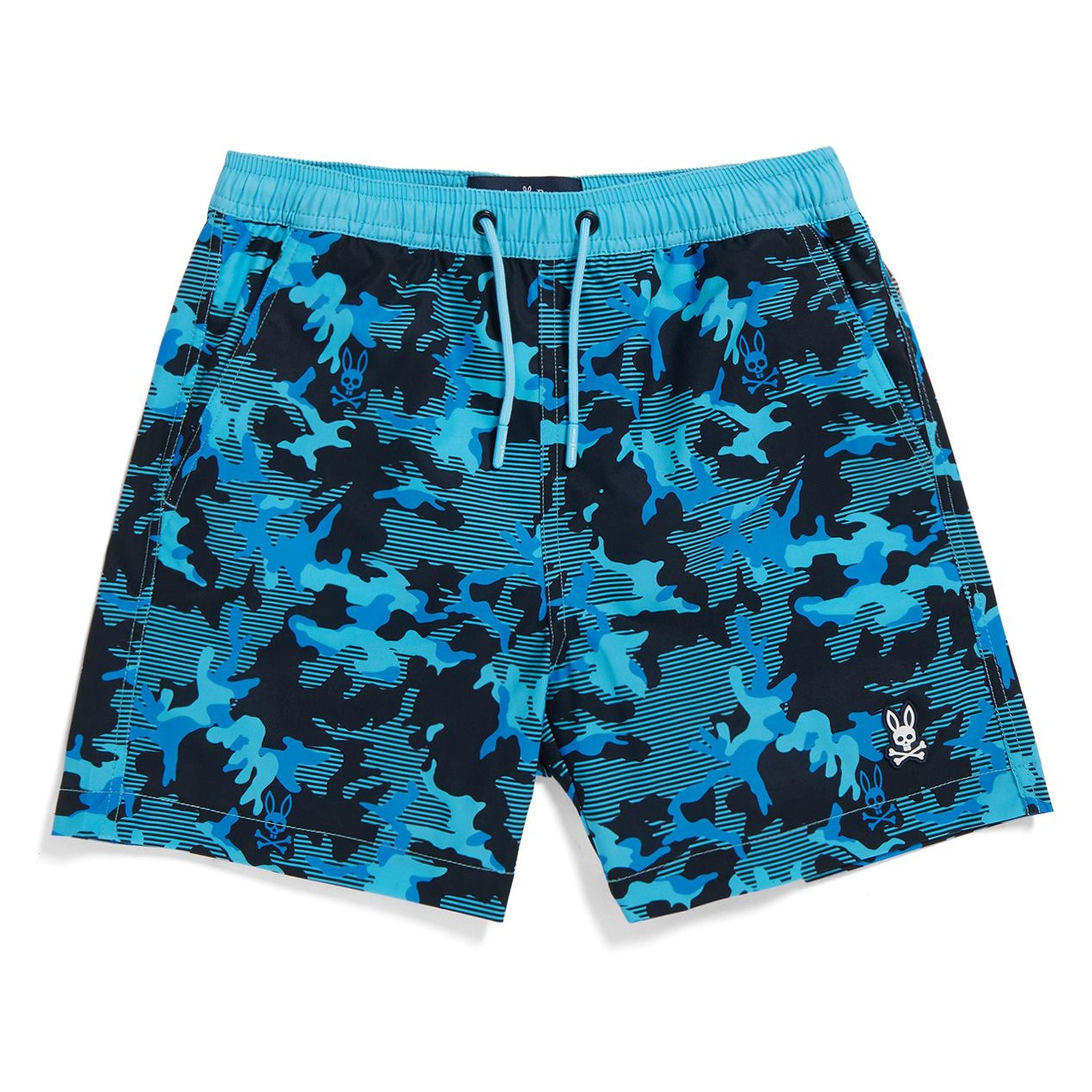 Psycho Bunny-B0W913Y1PO-KIDS RYE ALL OVER PRINT SWIM TRUNK-410 NAVY - kids  atelier