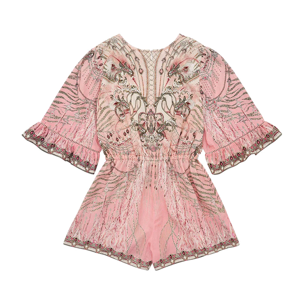 camilla-Pink Playsuit With Trim-00021090