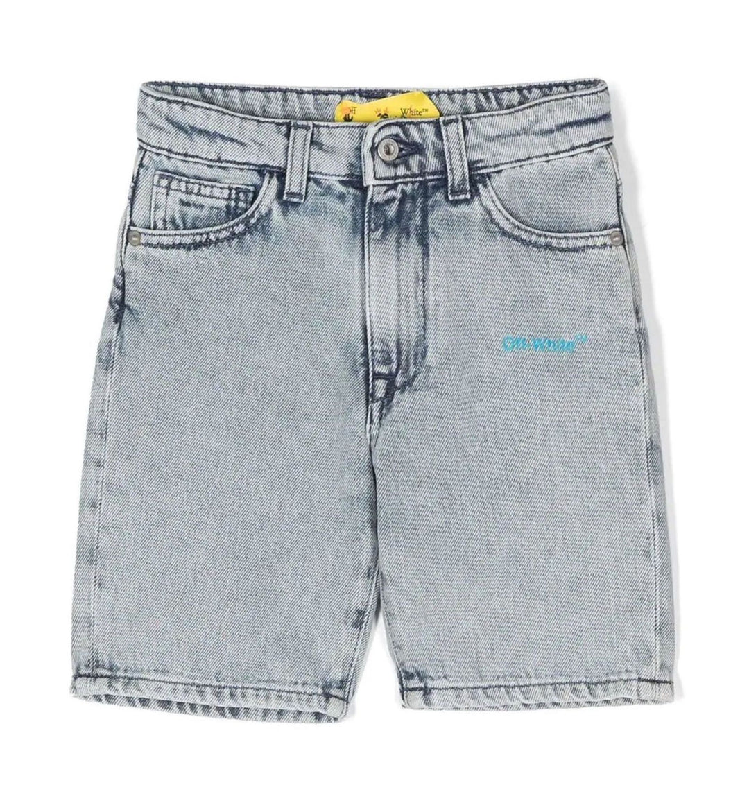off-white-obyc001s23den0024045-Blue Denim Shorts