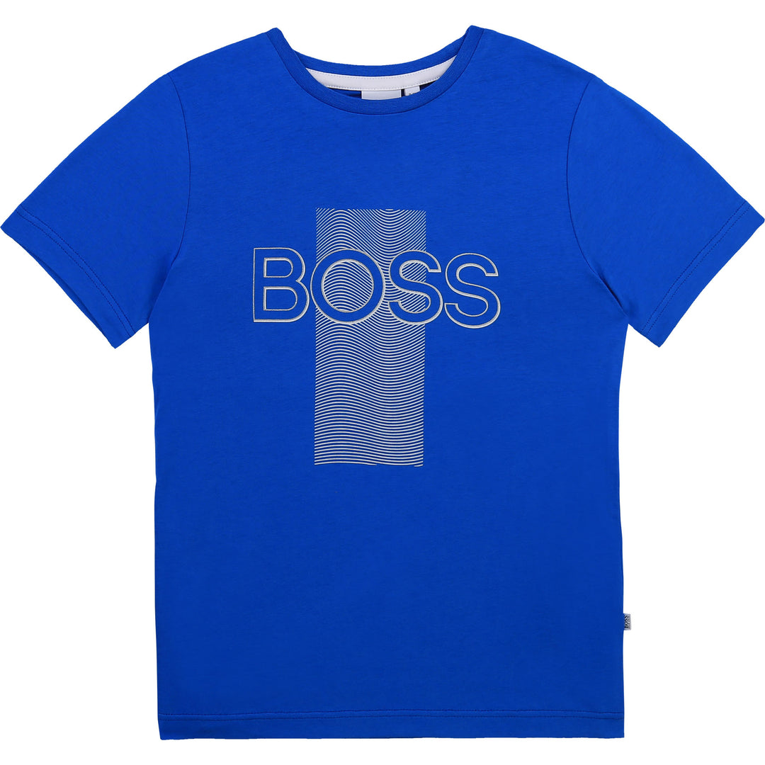 boss-Blue Logo T-shirt-j25l02-787