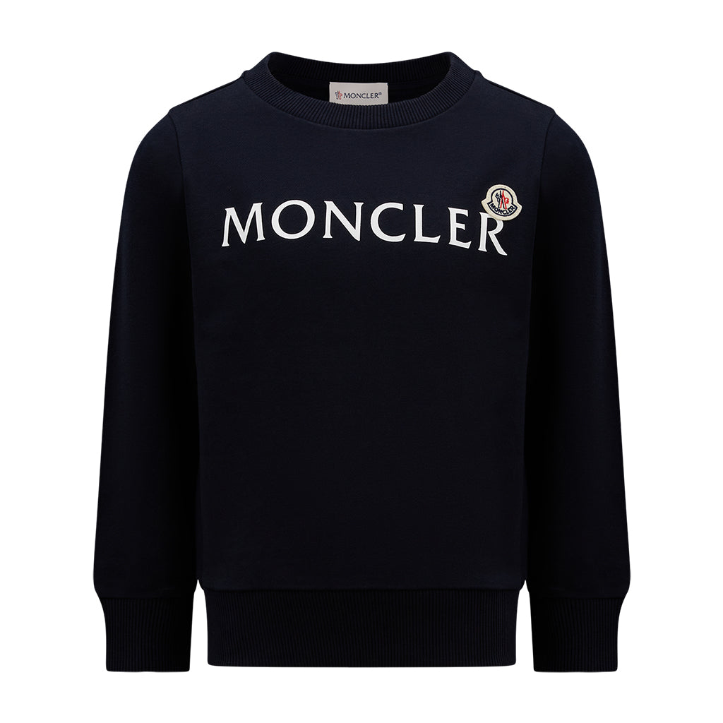 moncler-Navy Logo Print Sweatshirt-h2-954-8g000-35-809ag-778