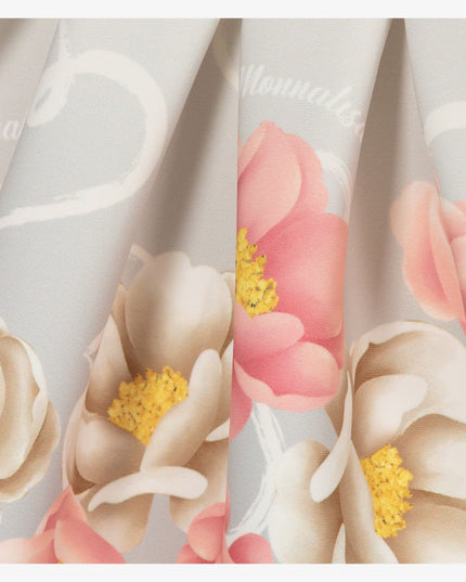 monnalisa-Gray Floral Neoprene Skirt-11b701-2659-3201