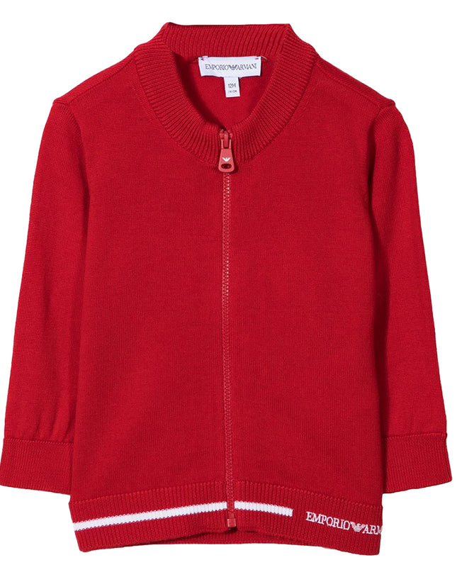 armani-Red Zip Up Cardigan-6khm55-4m1dz-0357