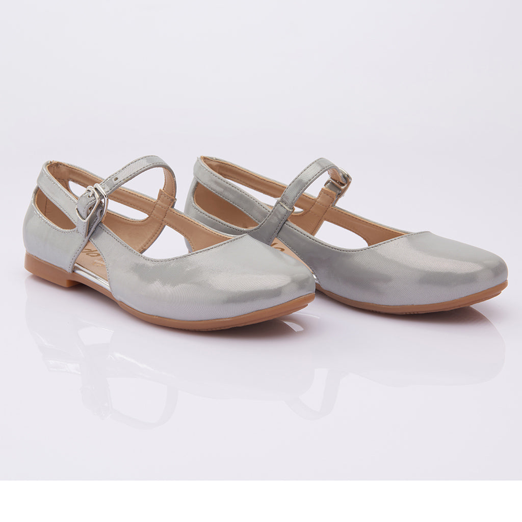 Toddler Silver Cut-Out Flats