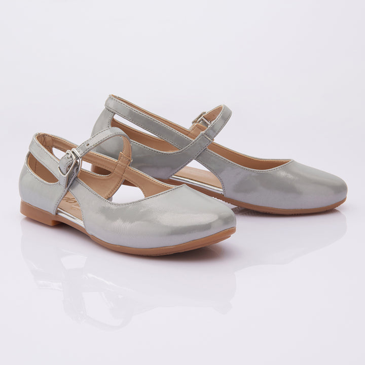 Toddler Silver Cut-Out Flats