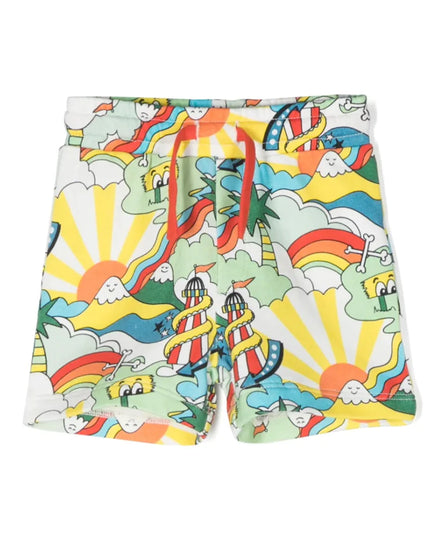 stella-Rollercoaster Print Sweat Shorts-ts6539-z1073-101mc