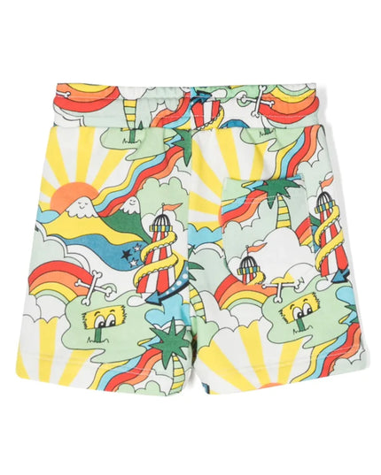 stella-Rollercoaster Print Sweat Shorts-ts6539-z1073-101mc