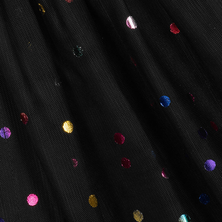 Black Mini Polka Dot Tulle Dress