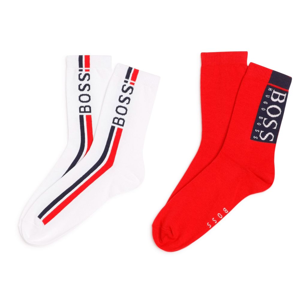 boss-Matching Red and White Socks-j20292-997