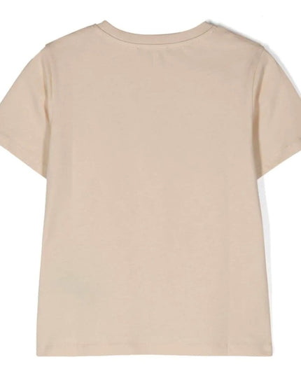 balmain-Beige Logo T-Shirt-bu8p41-z0057-106