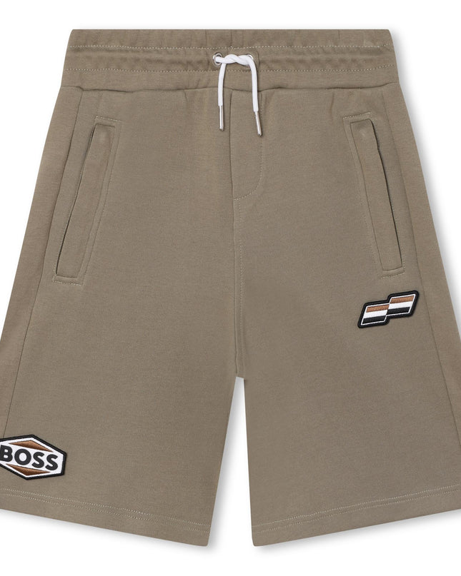 boss-j24857-279-Khaki Green Cotton Shorts