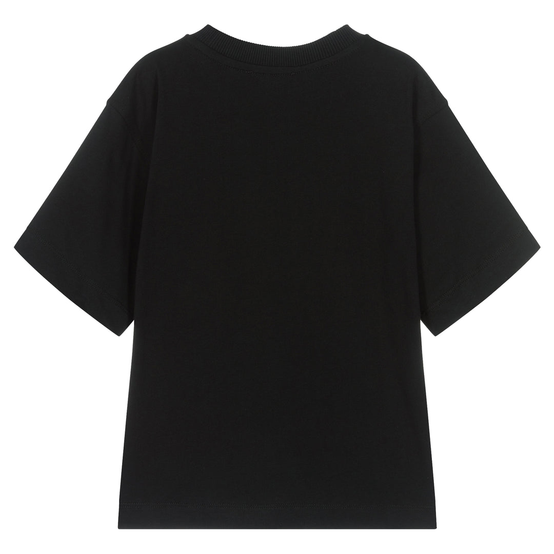 moschino-Black Teddy Bear Logo Maxi T-Shirt-hum048-laa24-60100
