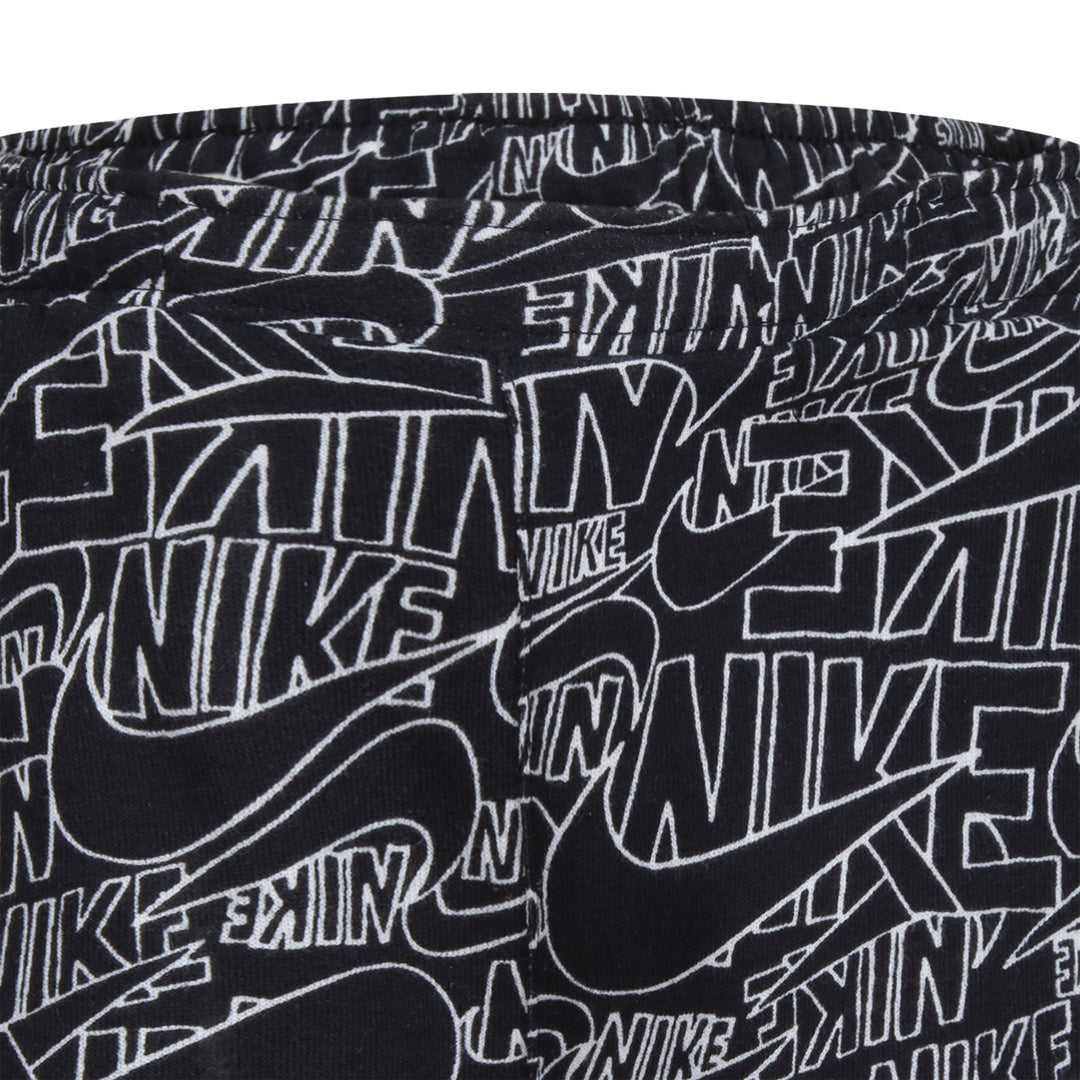 Black All Over Logo Print Shorts