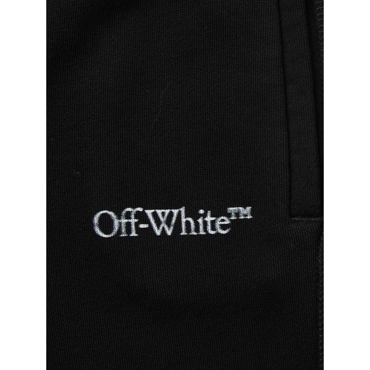 off-white-obch001f23fle0021001-Black Logo Sweatpants