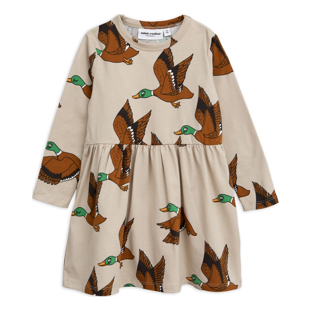 Mini Rodini Beige Duck Dress-Dresses-Mini Rodini-kids atelier
