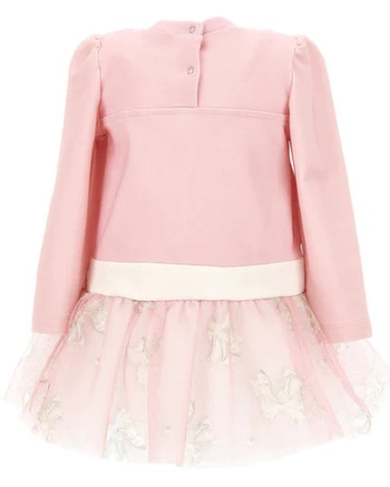 monnalisa-Pink Cotton Bow Dress-39b901-2020-0091