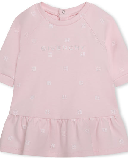 givenchy-h98183-44z-Pink Dress with White Leggings
