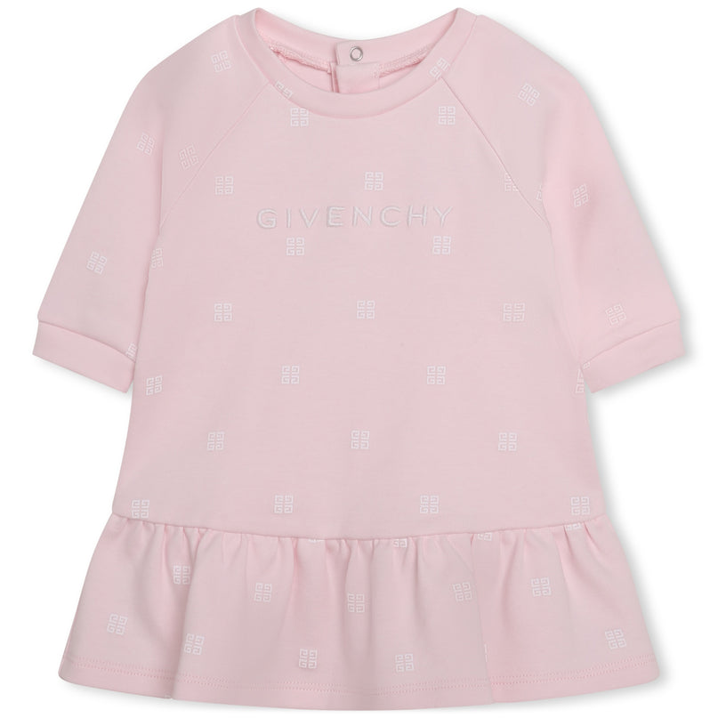 givenchy-h98183-44z-Pink Dress with White Leggings