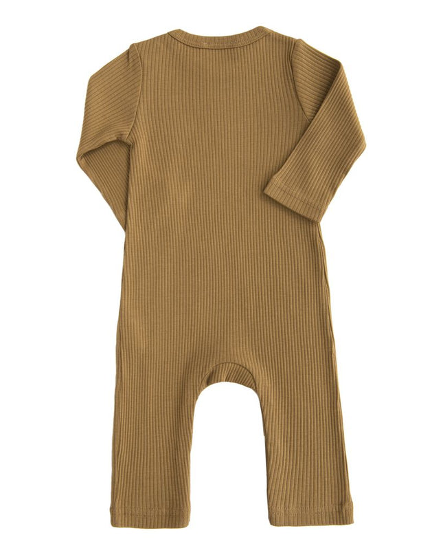 Beige Camel LS Modal Romper