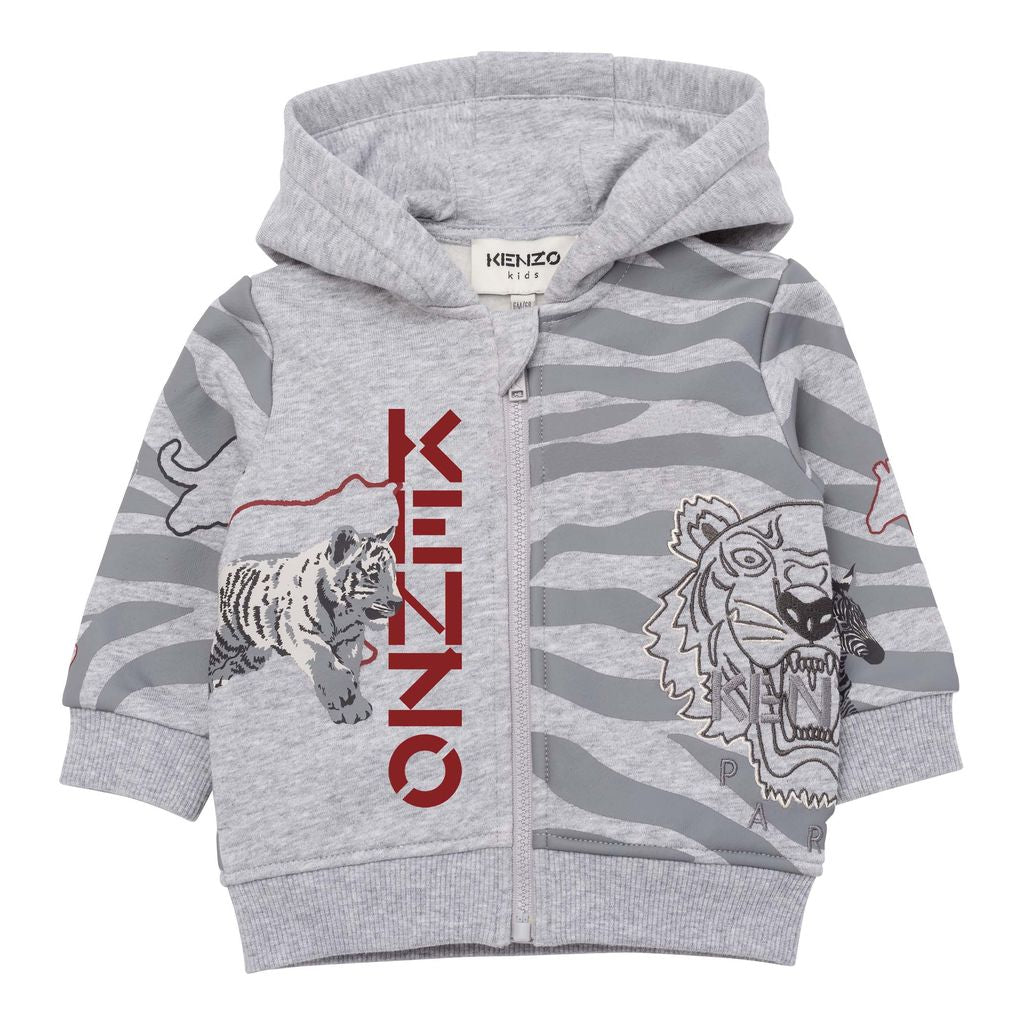 kenzo-Gray Hooded Sweatshirt-k05072-a41