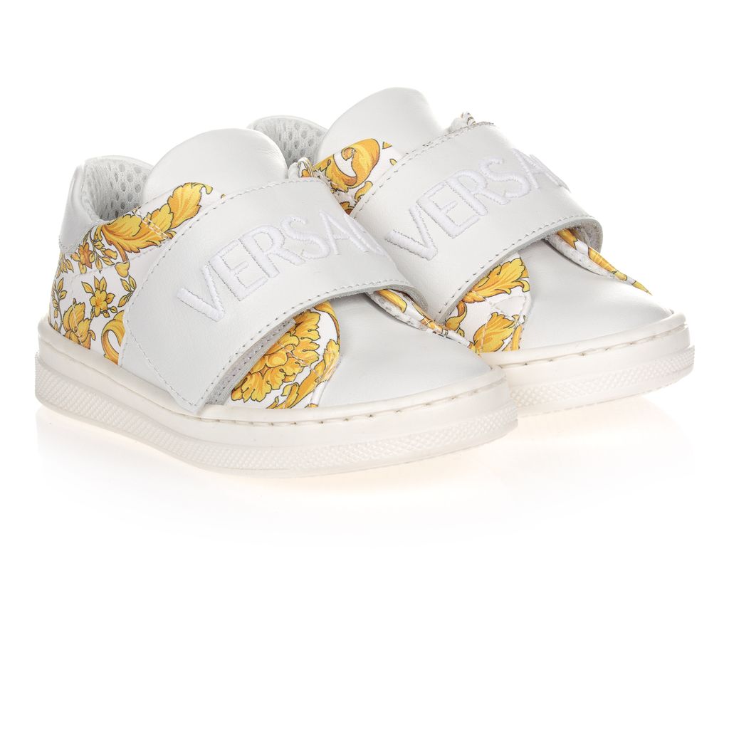 White & Gold Barocco Sneakers