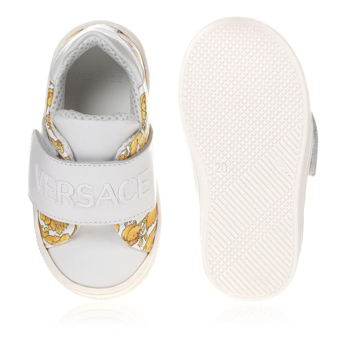 White & Gold Barocco Sneakers