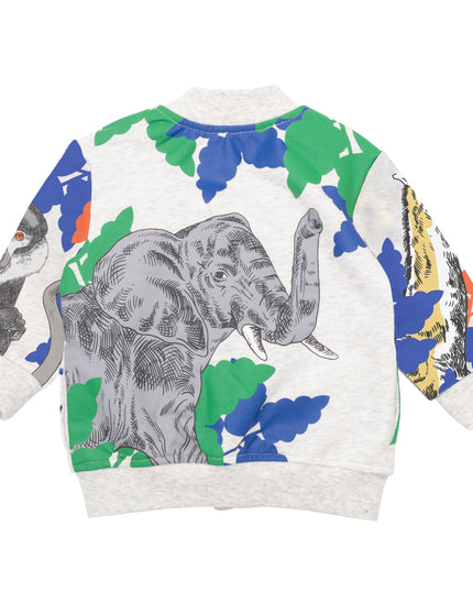 kenzo-Gray Logo Zip-Up Top-k05443-a11