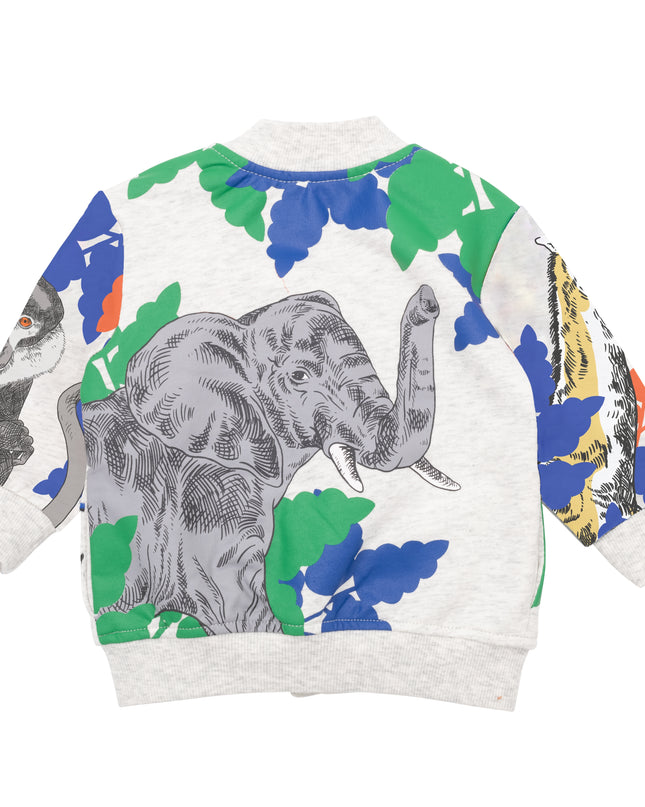 kenzo-Gray Logo Zip-Up Top-k05443-a11