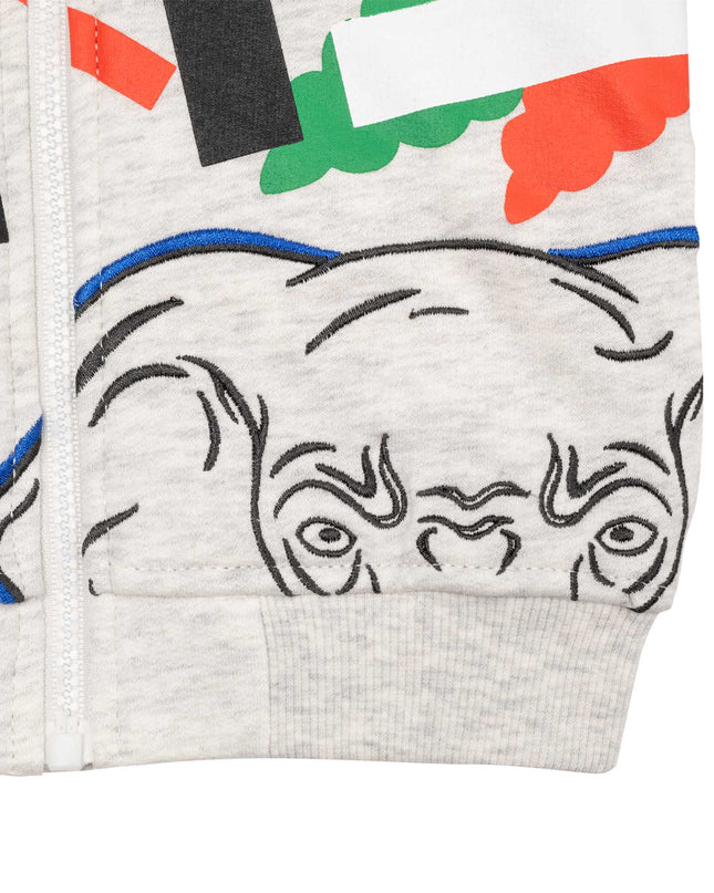 kenzo-Gray Logo Zip-Up Top-k05443-a11