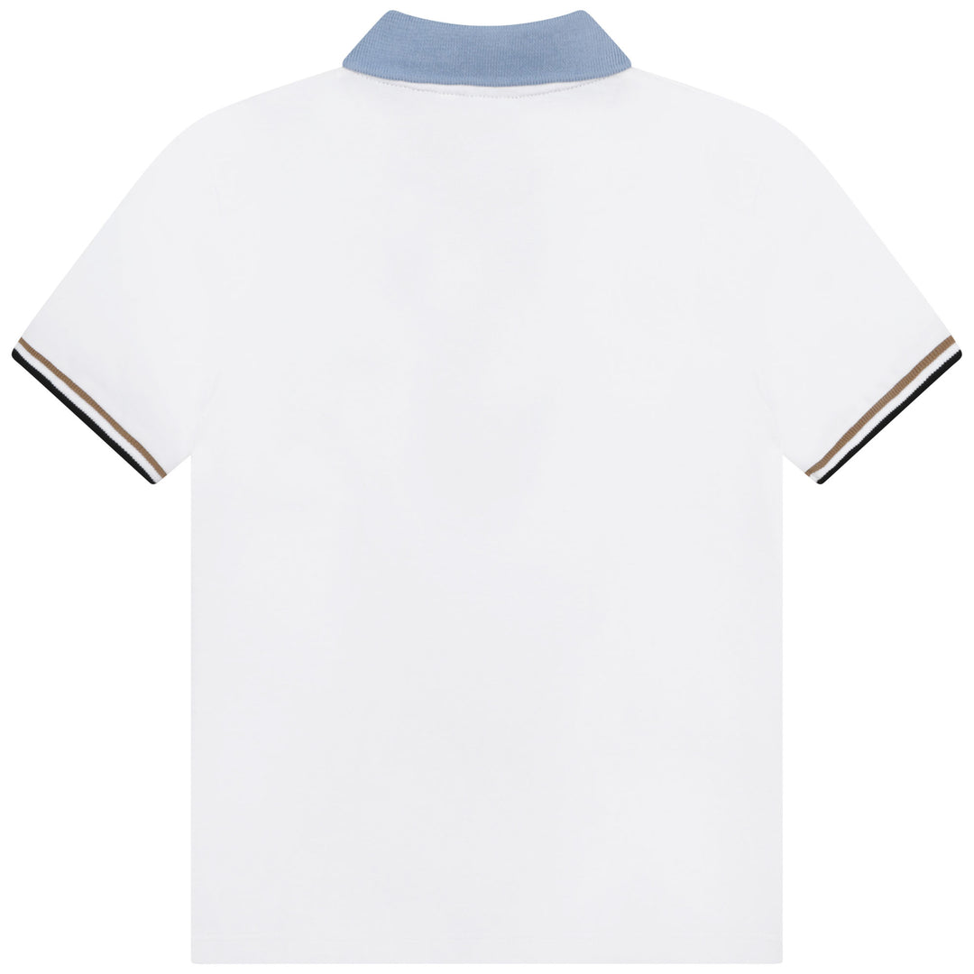 boss-j25o29-10p-White & Blue Logo Polo