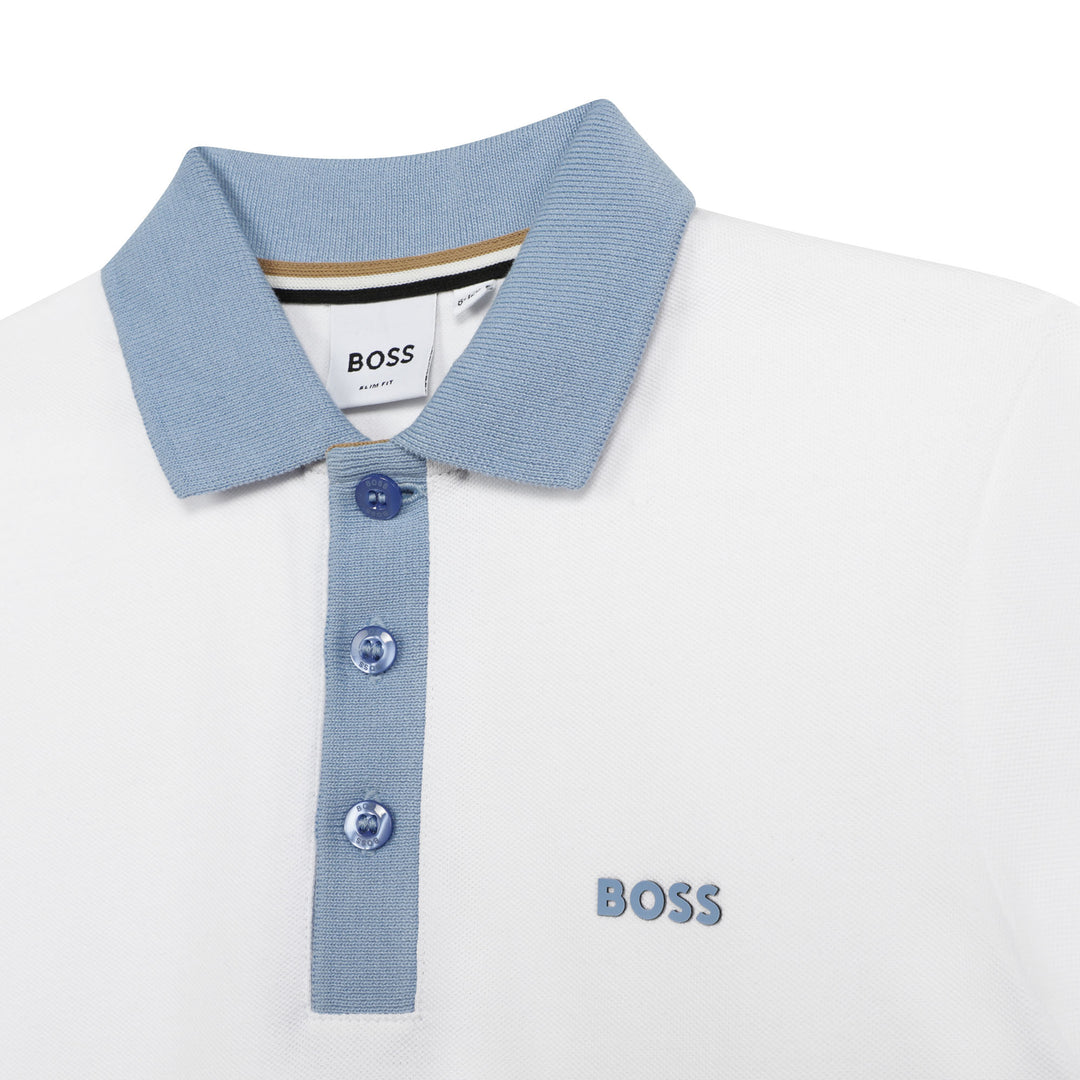 boss-j25o29-10p-White & Blue Logo Polo