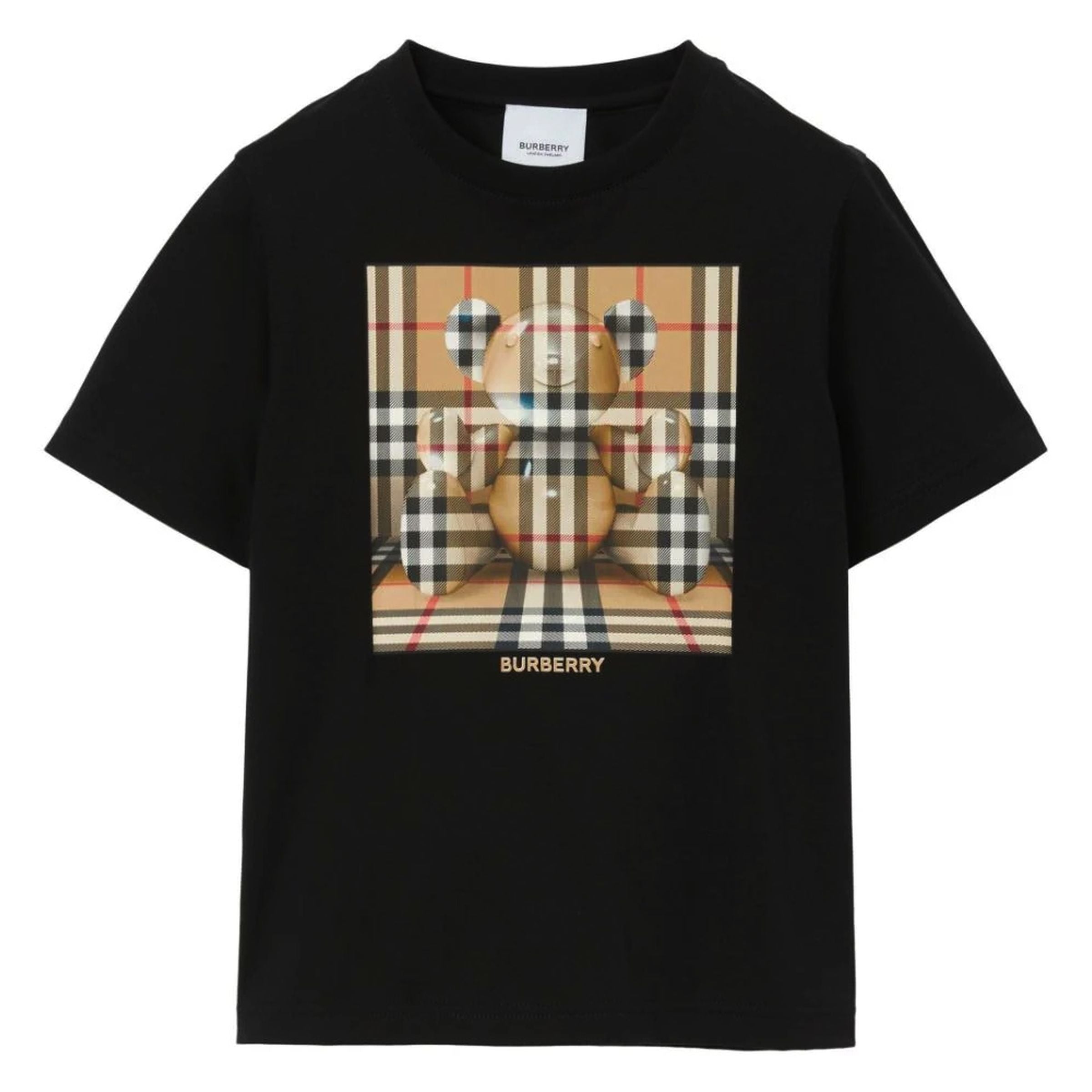 Black Cotton Thomas Bear T Shirt kids atelier
