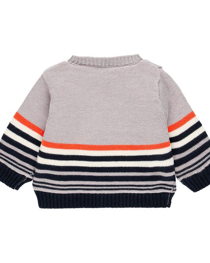 Boboli-111171-8115-grey-Knitwear jacket "penguin" for baby